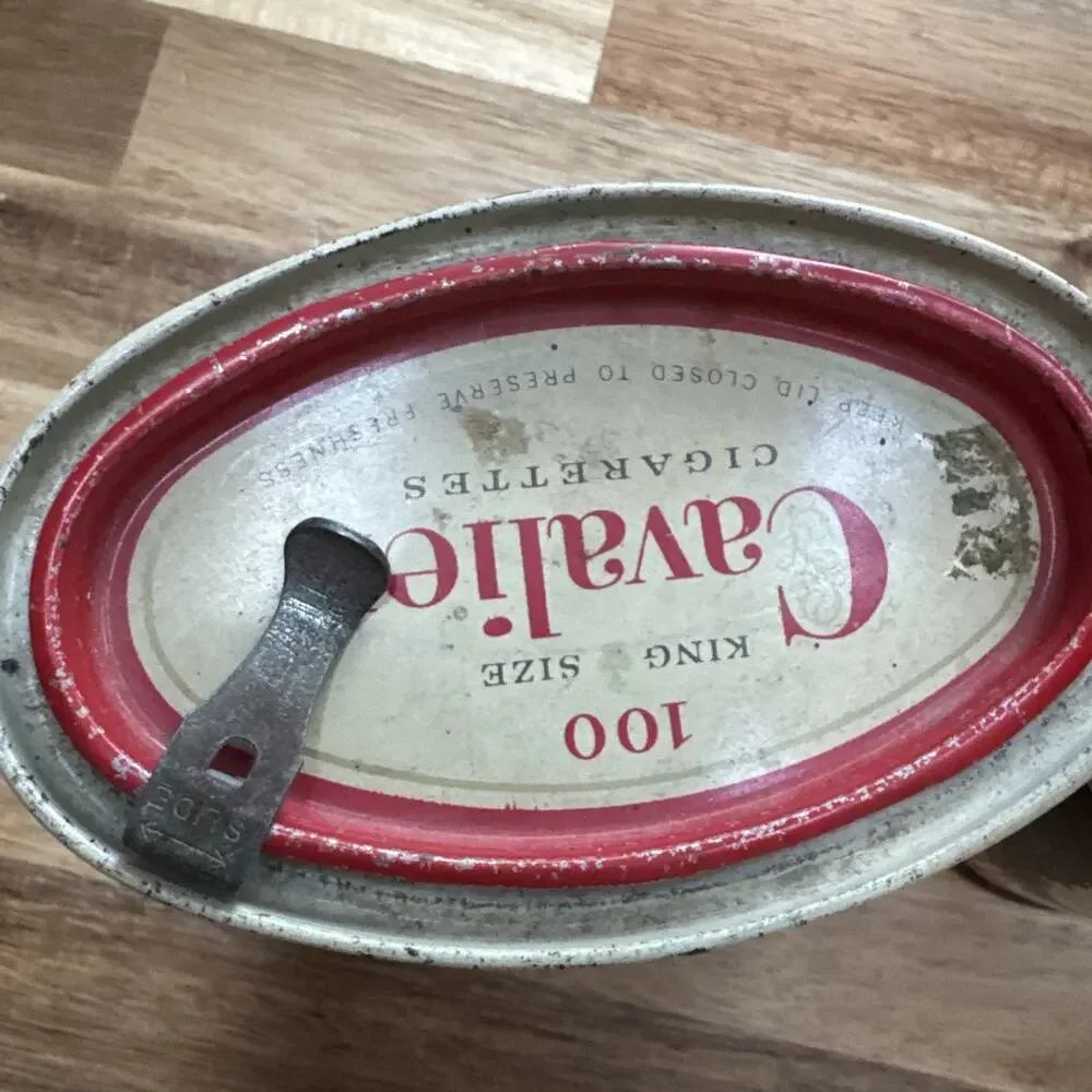Vintage 1950’s CALUMET Baking Powder Tin And Cavalier Cigarettes Tin 100 Count